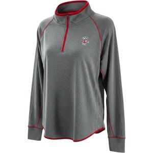 Colosseum Wisconsin Badgers Quarter Zip Pullover Grey Shirt Womens XLarge